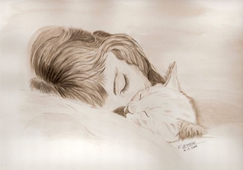 Tendre calin de ma Julie et son ami